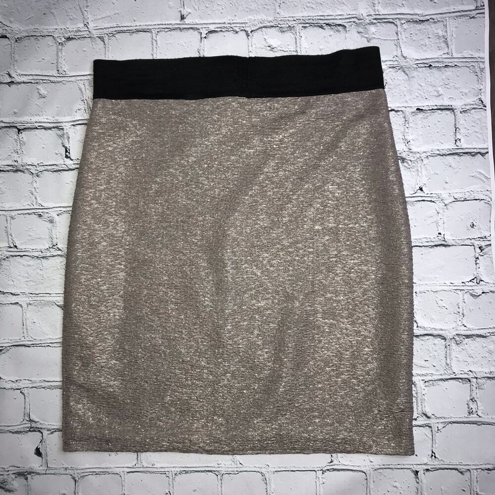Silver Elastic Waist H&M Pencil Skirt